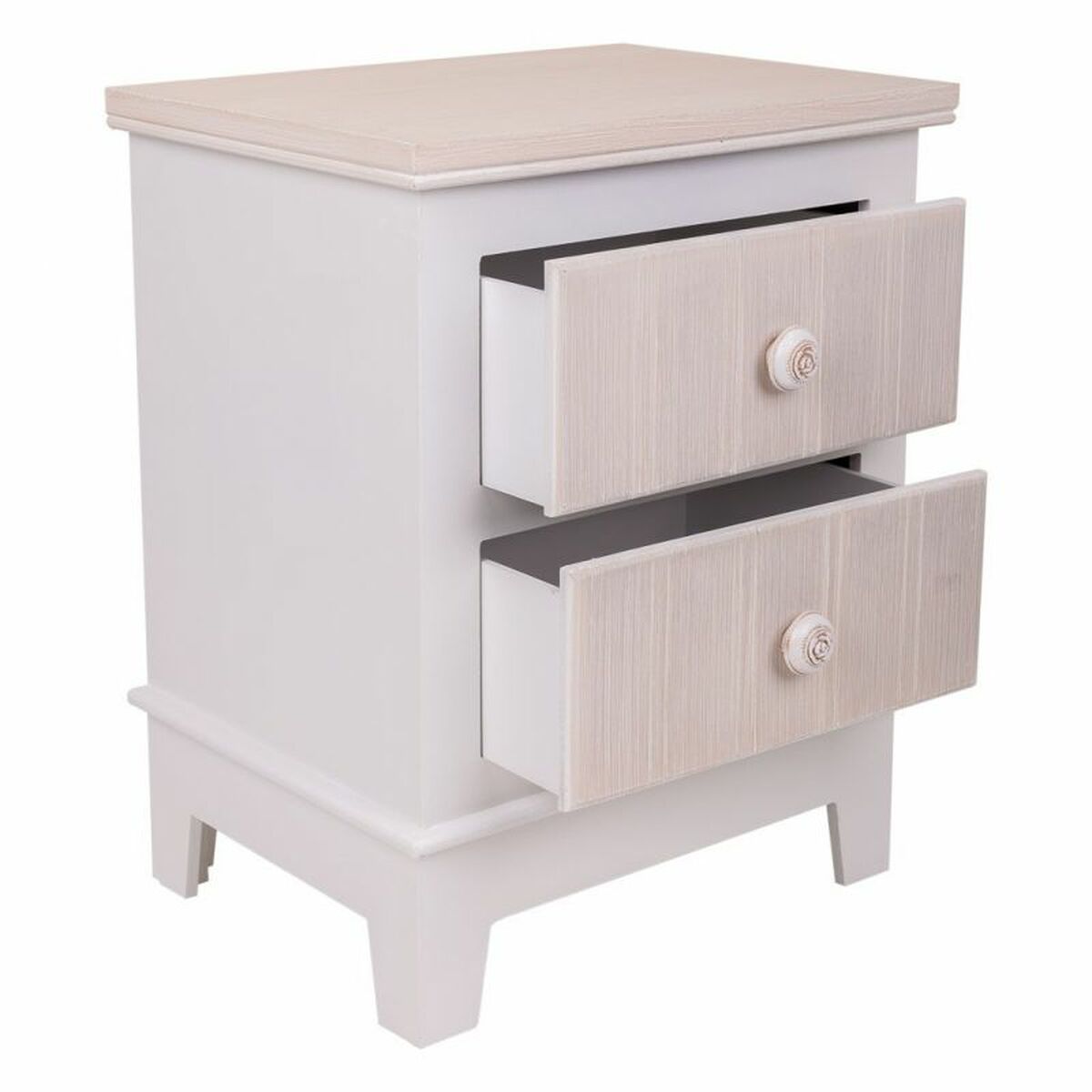Nattduksbord Alexandra House Living Vit 30 x 50 x 40 cm - 3