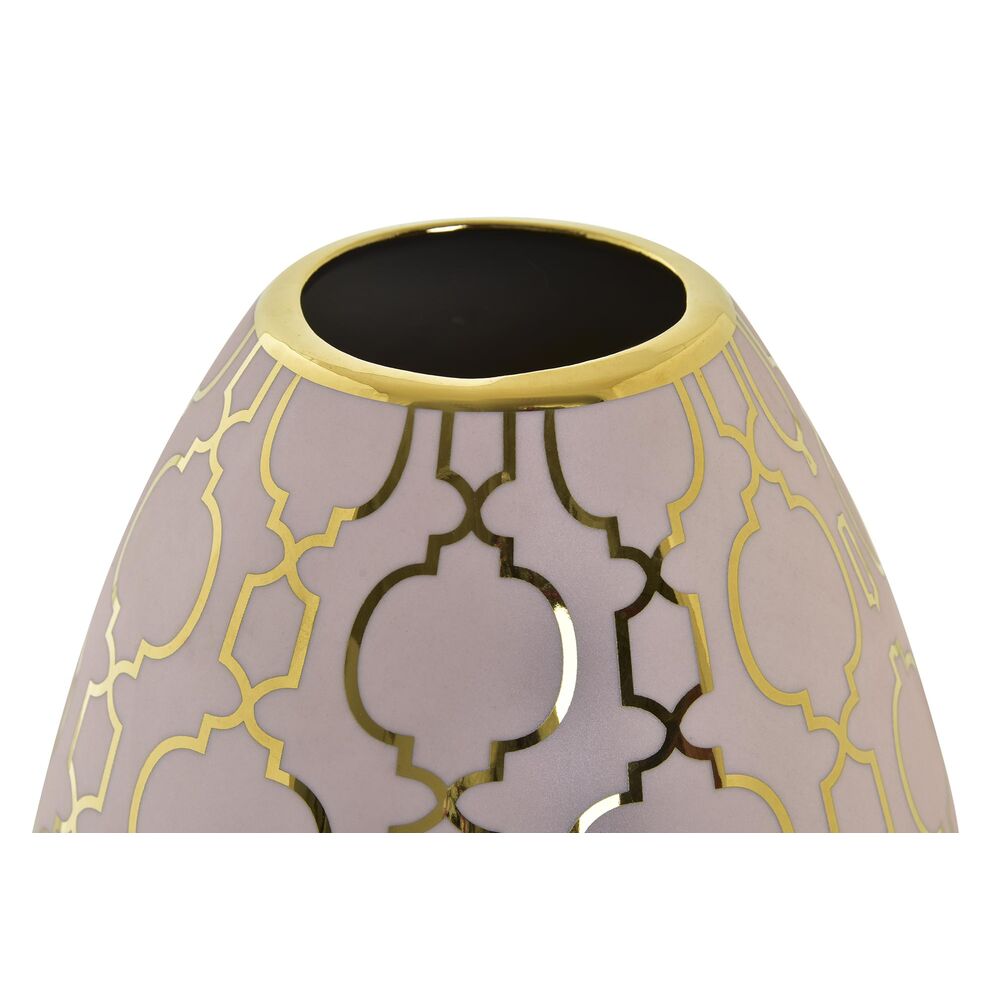 Vas DKD Home Decor Porslin Rosa Gyllene Orientalisk Kromad 16 x 16 x 18 cm - 3