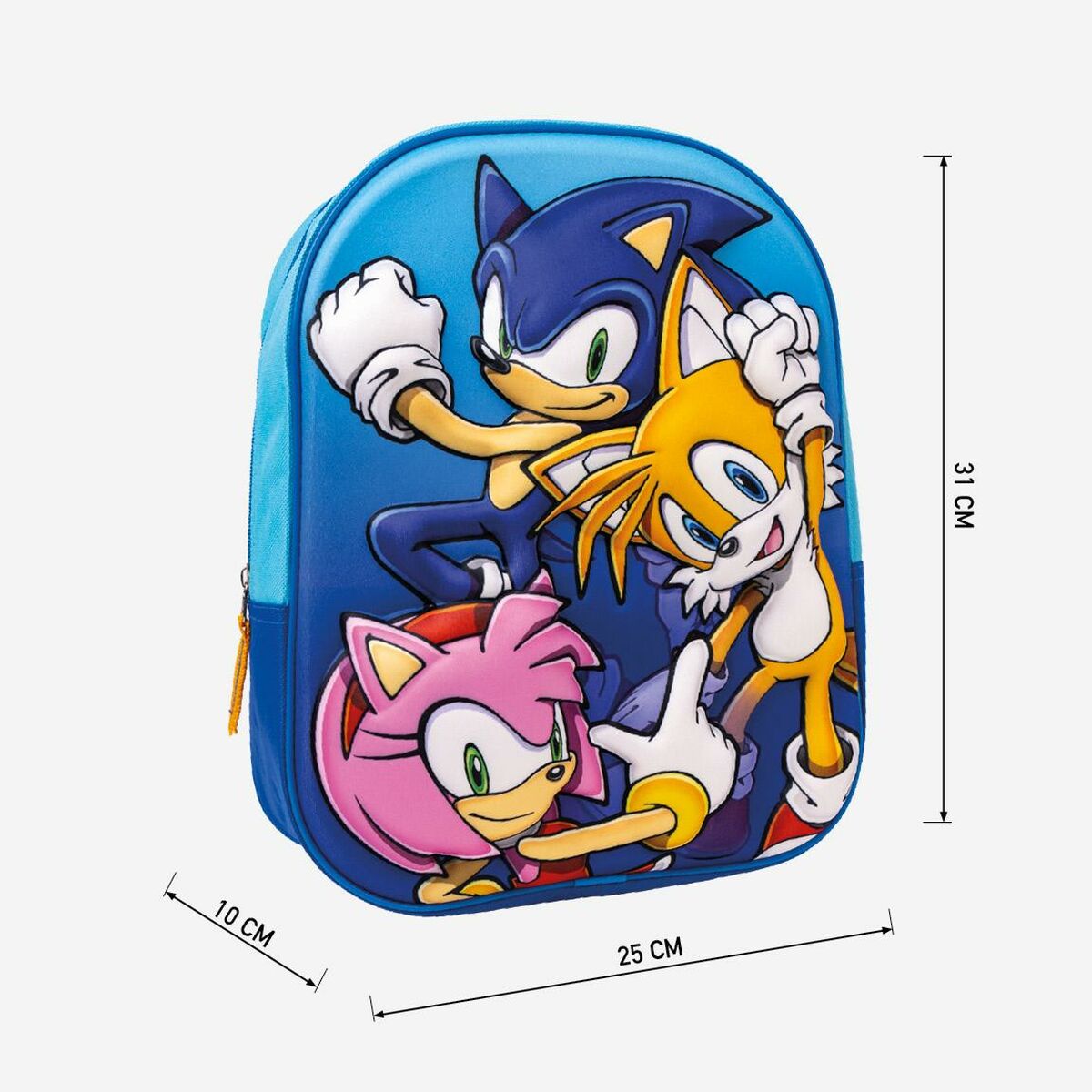 Skolryggsäck 3D Sonic 25 x 31 x 9 cm Blå - 8