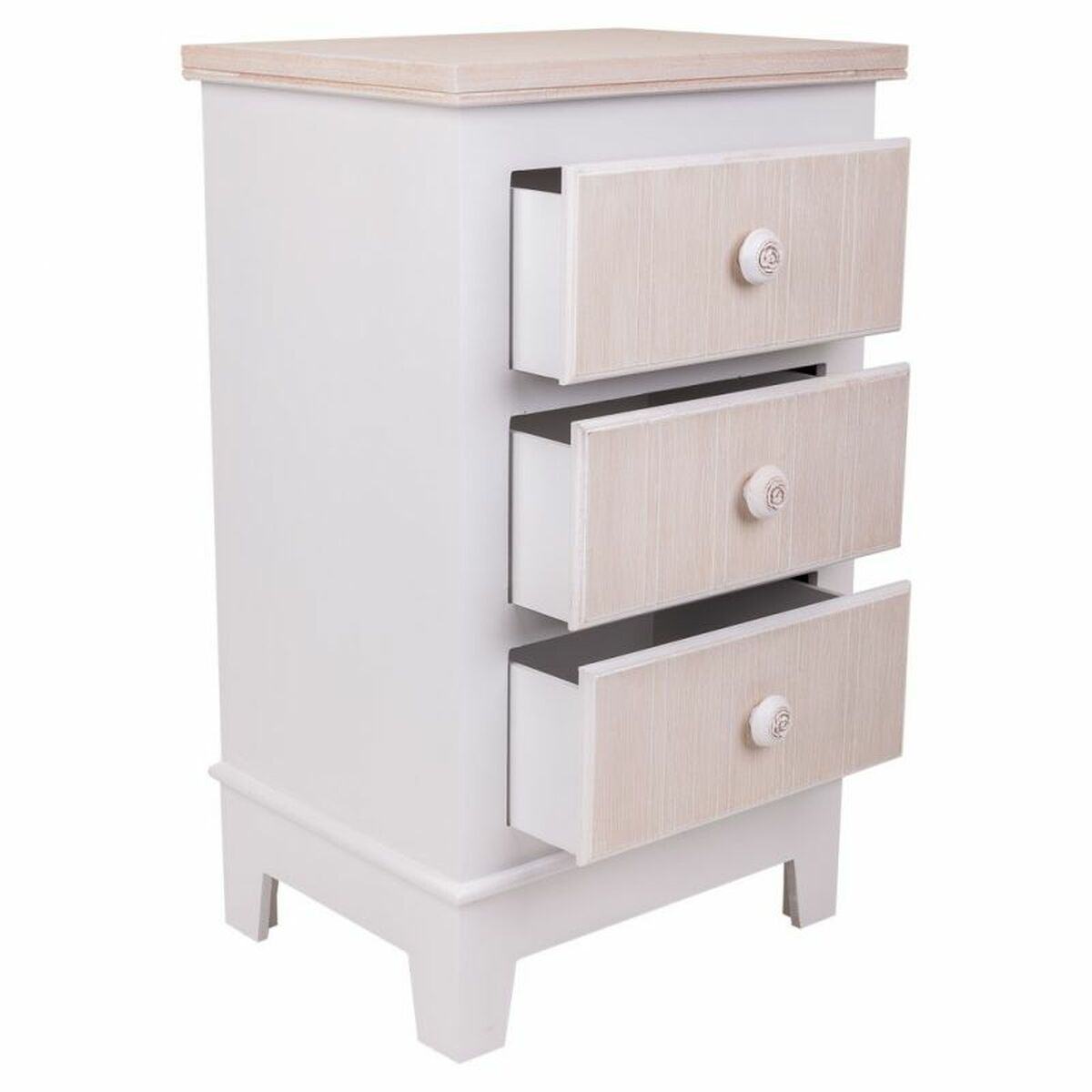 Nattduksbord Alexandra House Living Vit 30 x 64 x 40 cm - 3