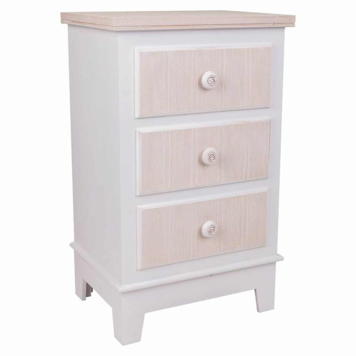 Nattduksbord Alexandra House Living Vit 30 x 64 x 40 cm
