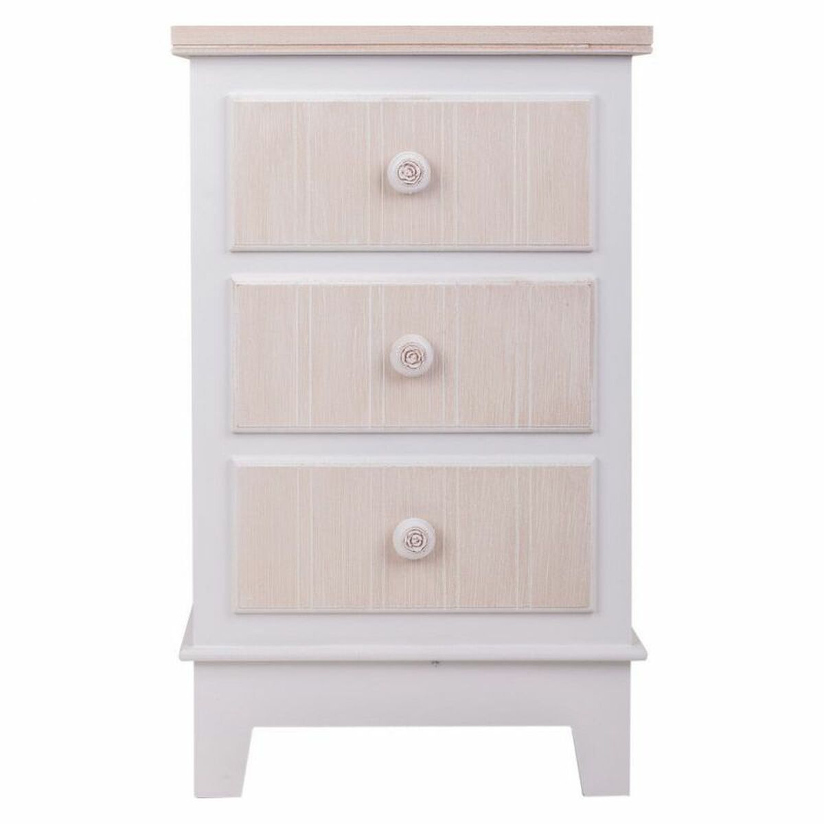 Nattduksbord Alexandra House Living Vit 30 x 64 x 40 cm - 4
