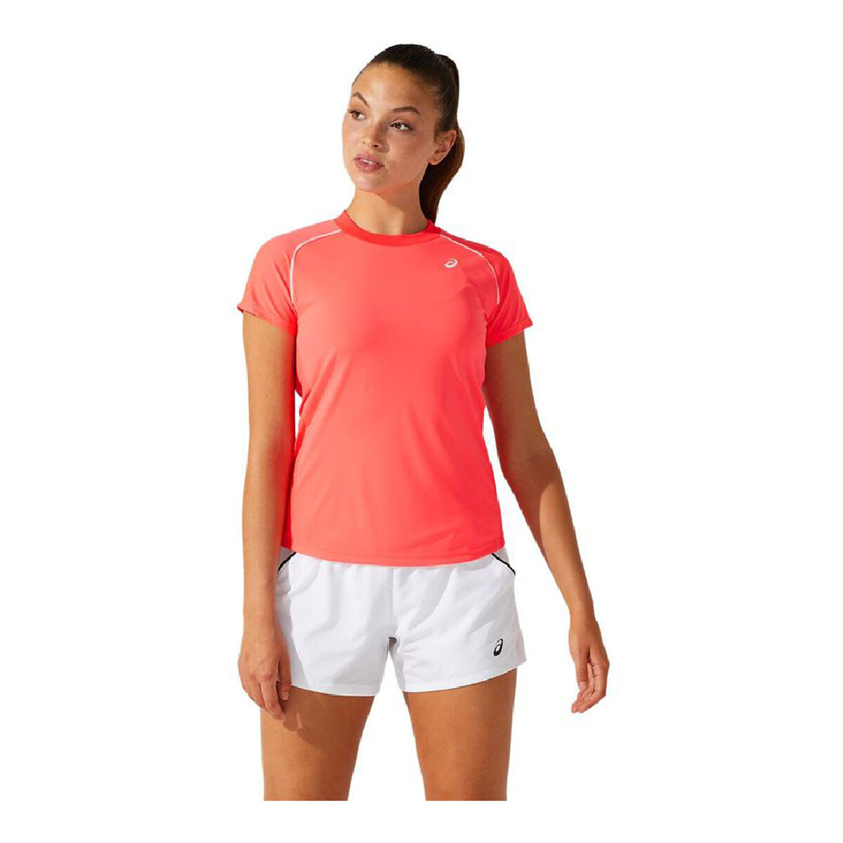 T-shirt med kortärm Dam Asics Court Piping Orange Korall - 5