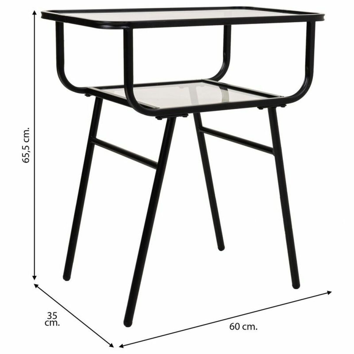 Nattduksbord Alexandra House Living Svart 35 x 65 x 60 cm - 6