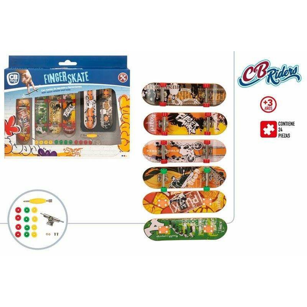 Skateboard för fingrar Colorbaby 10 x 3 cm 24 Delar - 2