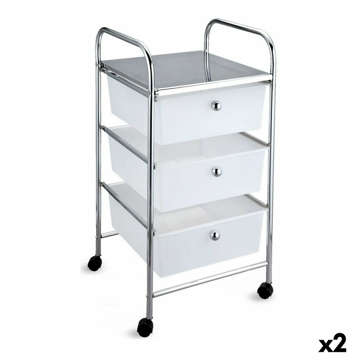 Byrå Confortime Metall Med hjul Plast 33 x 32,5 x 65 cm (2 antal)