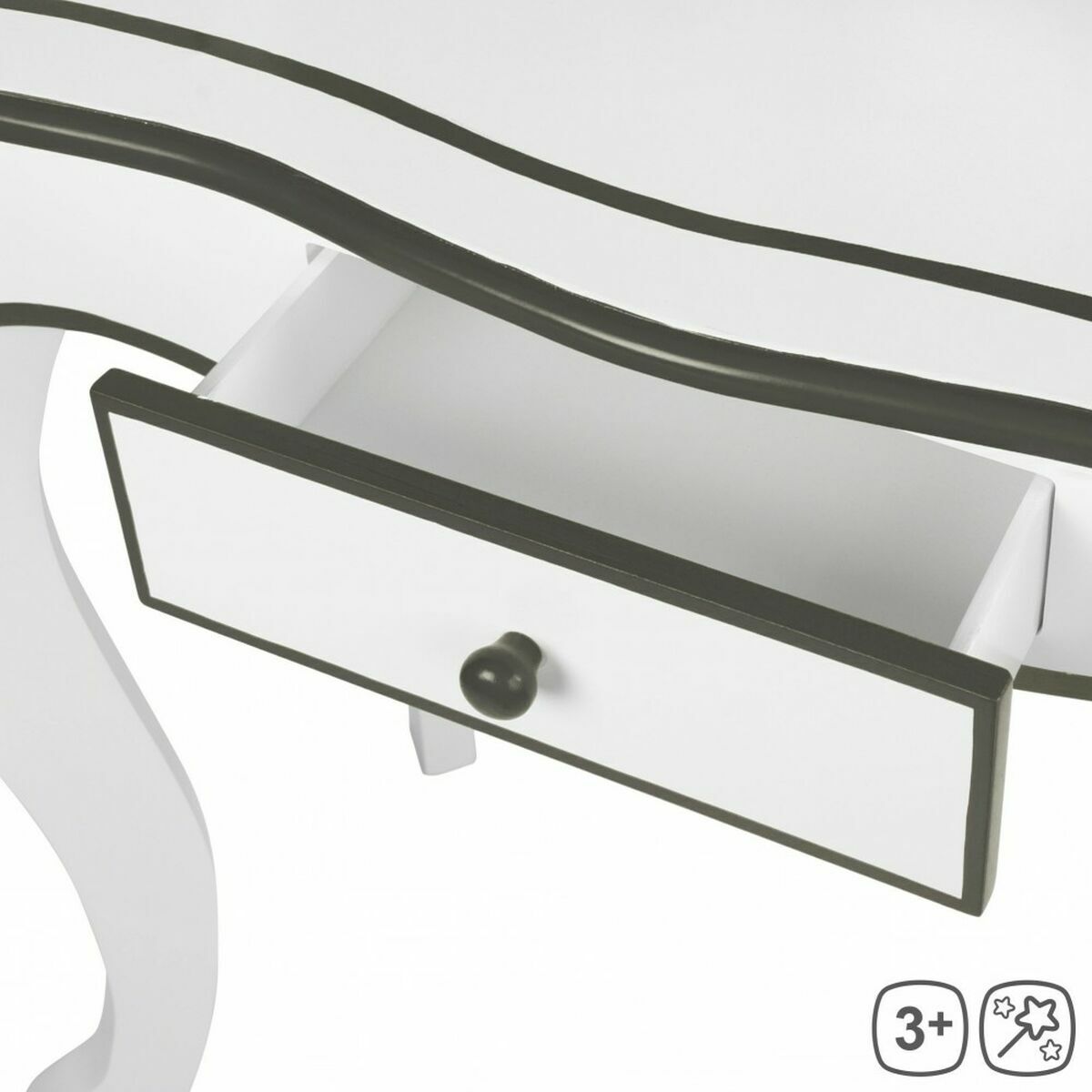 Sminkbord med pall Colorbaby Leksak Vit Barn 61 x 29 x 100 cm - 4