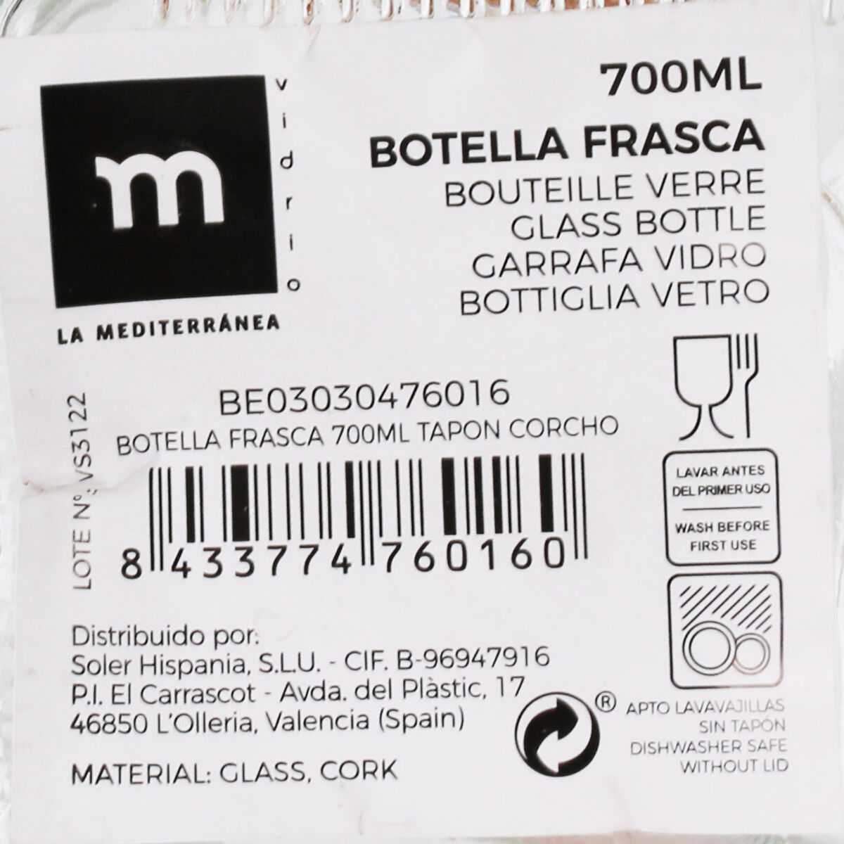Glasflaska La Mediterránea 700 ml (12 antal) - 5