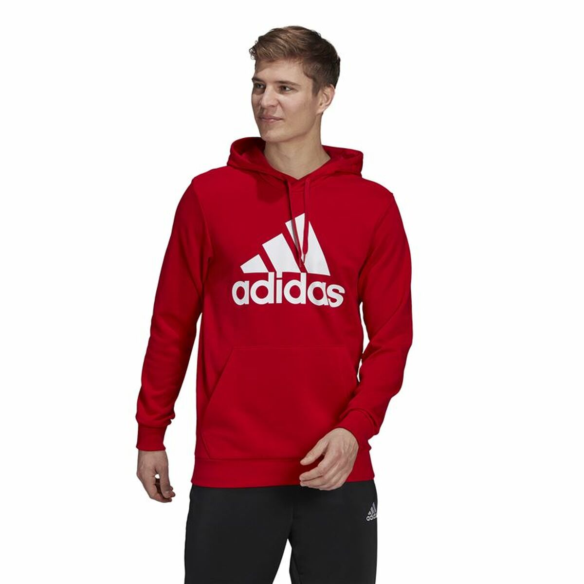 Tröja med huva Herr Adidas Essentials Big Logo Röd - 5