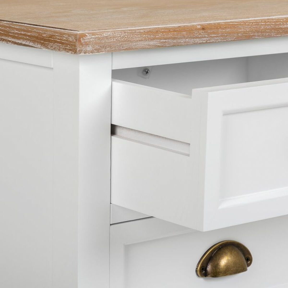 Nattduksbord Alexandra House Living Vit Brun 35 x 60 x 45 cm - 8