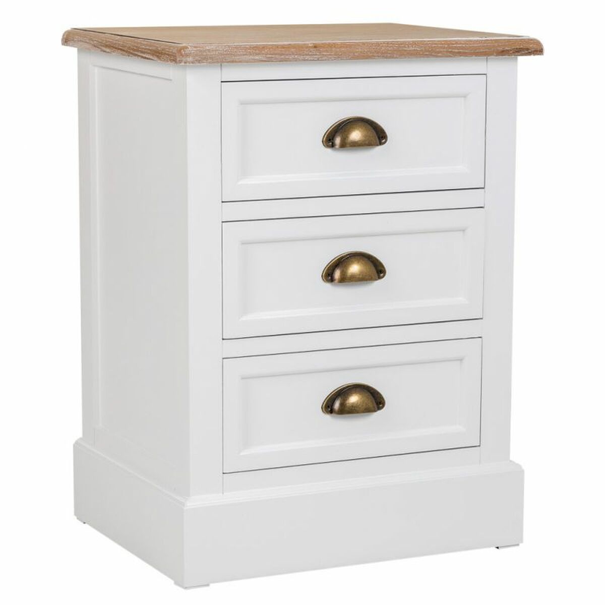 Nattduksbord Alexandra House Living Vit Brun 35 x 60 x 45 cm