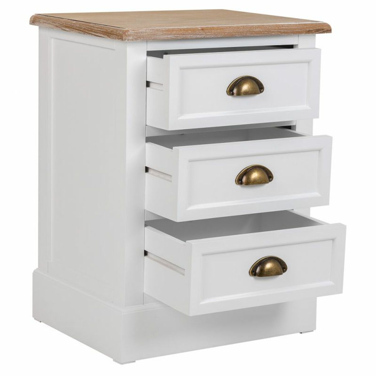 Nattduksbord Alexandra House Living Vit Brun 35 x 60 x 45 cm - 4