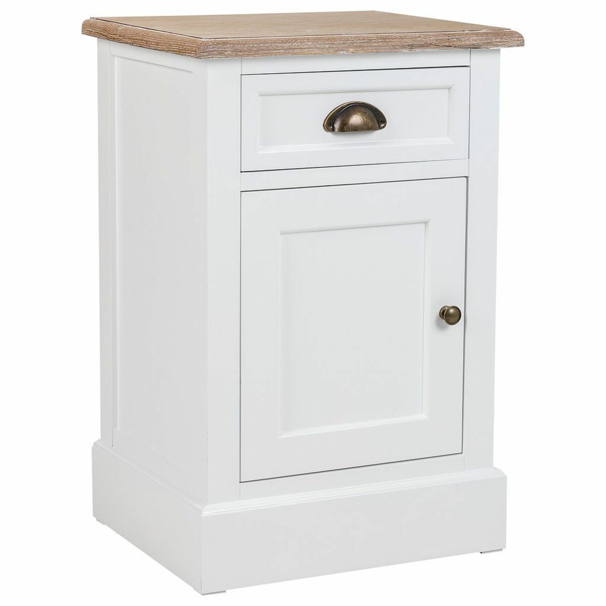 Nattduksbord Alexandra House Living Vit Brun 35 x 63 x 41 cm