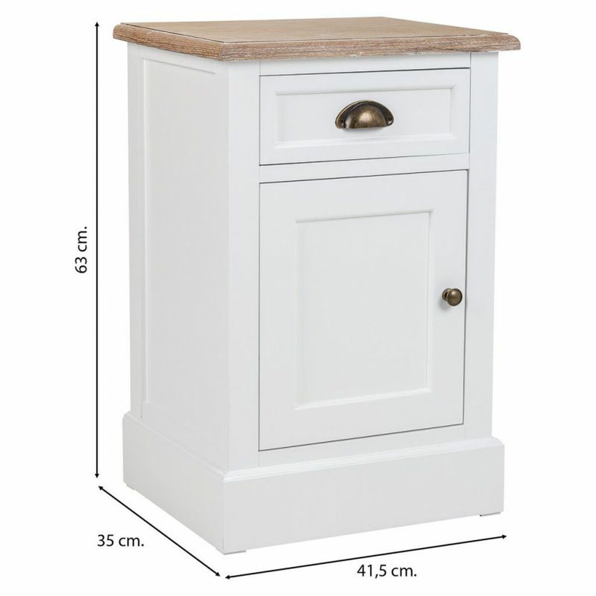 Nattduksbord Alexandra House Living Vit Brun 35 x 63 x 41 cm - 5