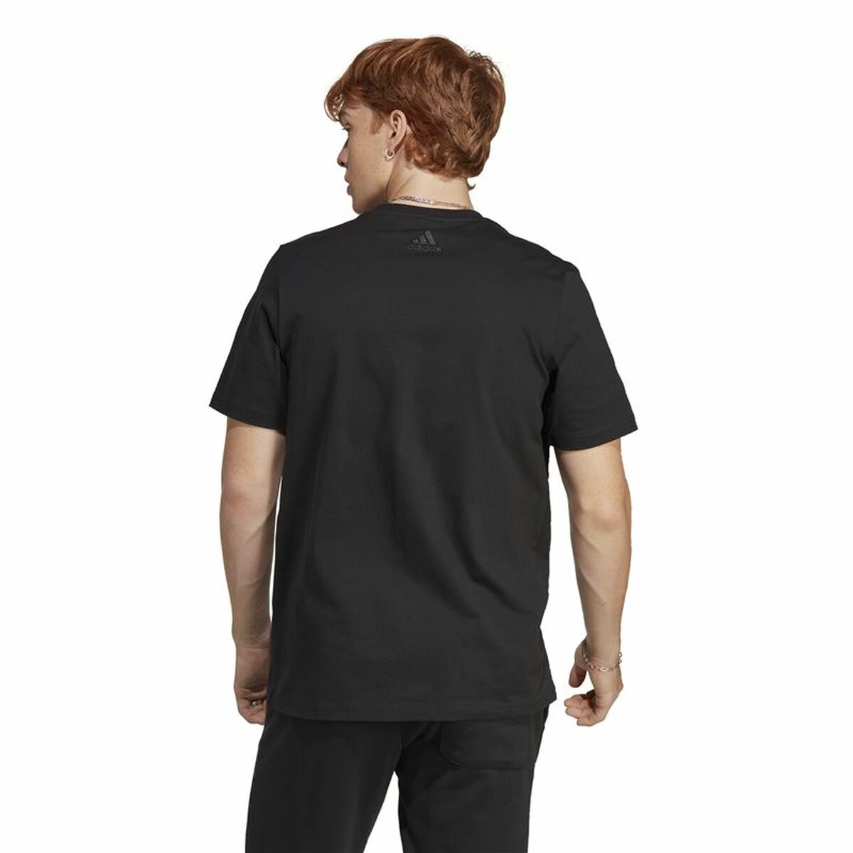 T-shirt med kortärm Herr Adidas Essentials Svart - 3