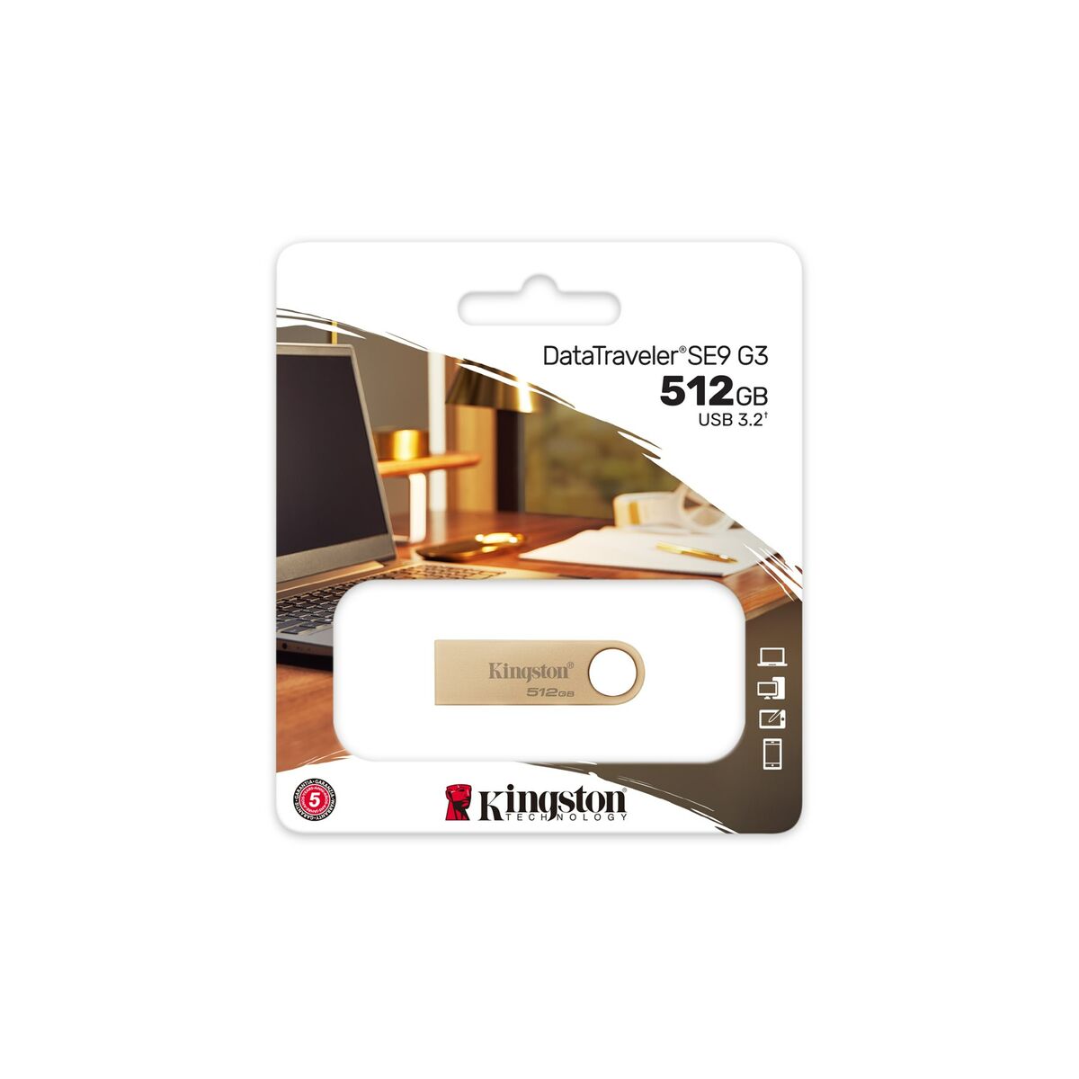 USB-minne Kingston DTSE9G3/512GB Guld 512 GB (1 antal) - 5