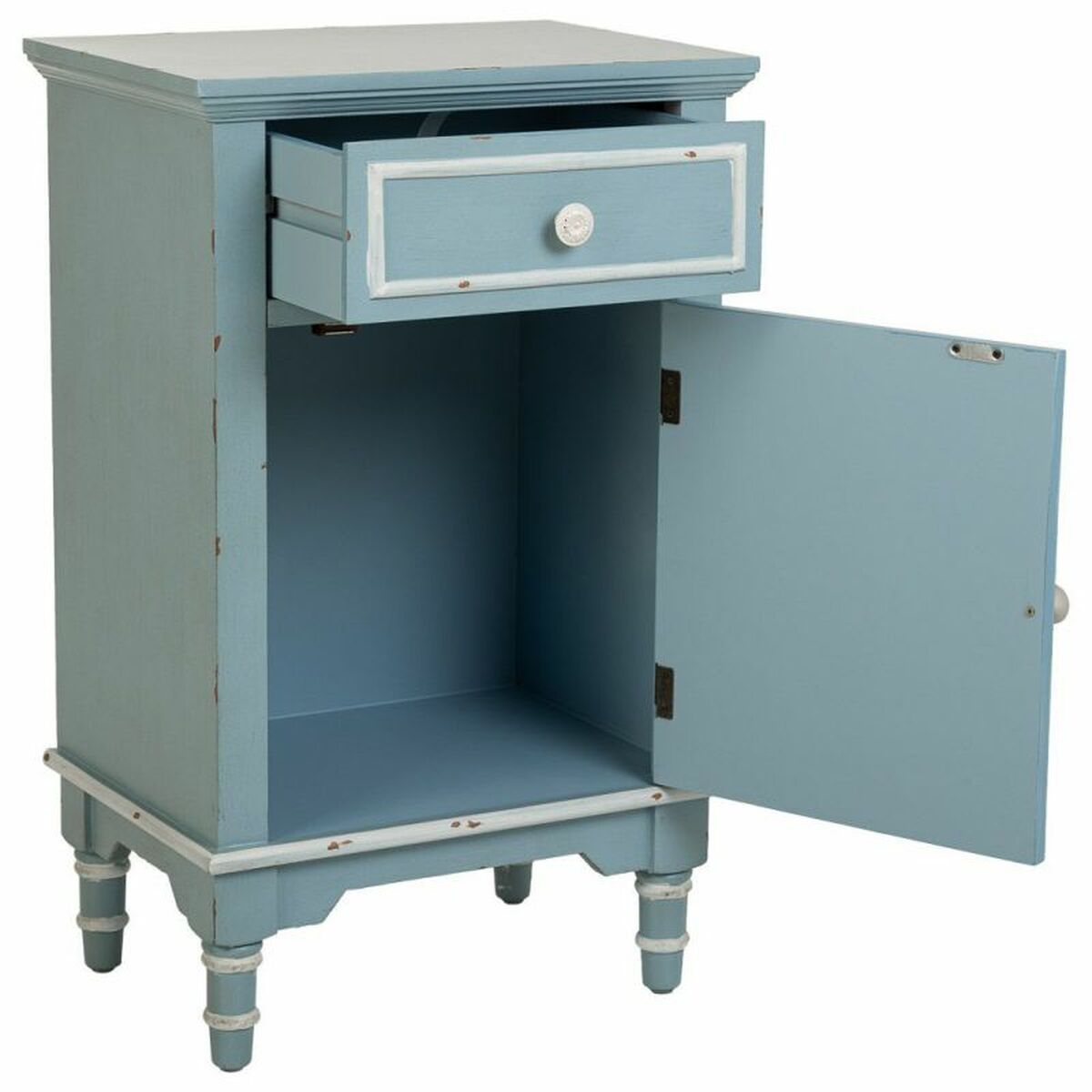 Nattduksbord Alexandra House Living Blå Vit 32 x 74 x 46 cm - 2