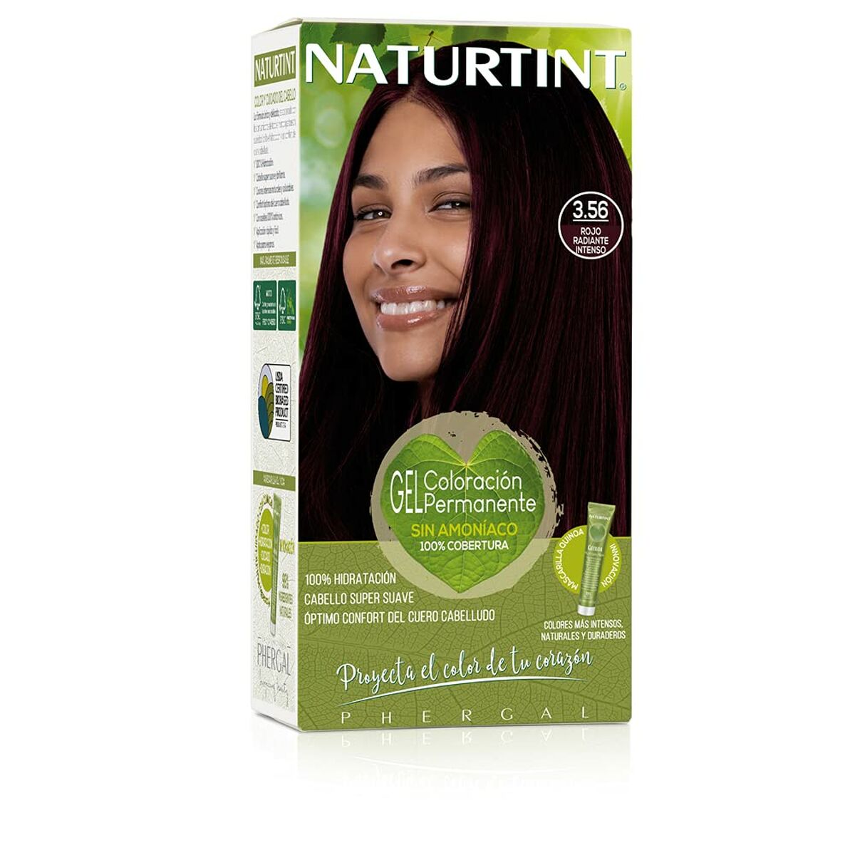 Permanent färg Naturtint Naturtint 3.56 rojo radiante intenso Nº 3.56 Rojo Radiante Intenso Nº 3.56-Rojo Radiante Intenso 170 ml