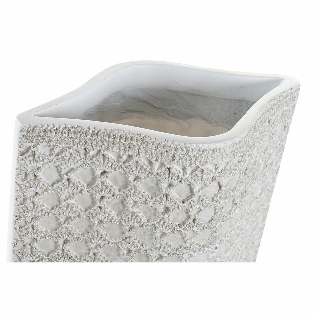 Vas DKD Home Decor 20 x 12 x 58 cm Vit Harts Modern - 8