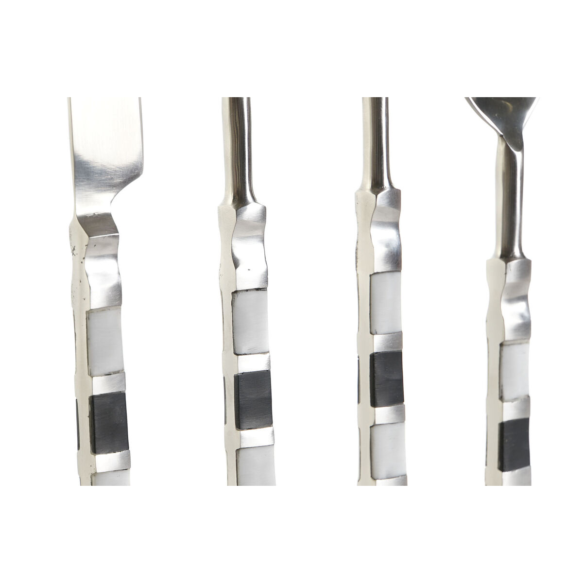 Bestick DKD Home Decor Svart Silvrig Harts Rostfritt stål 4,5 x 1,5 x 22 cm 16 Delar - 4