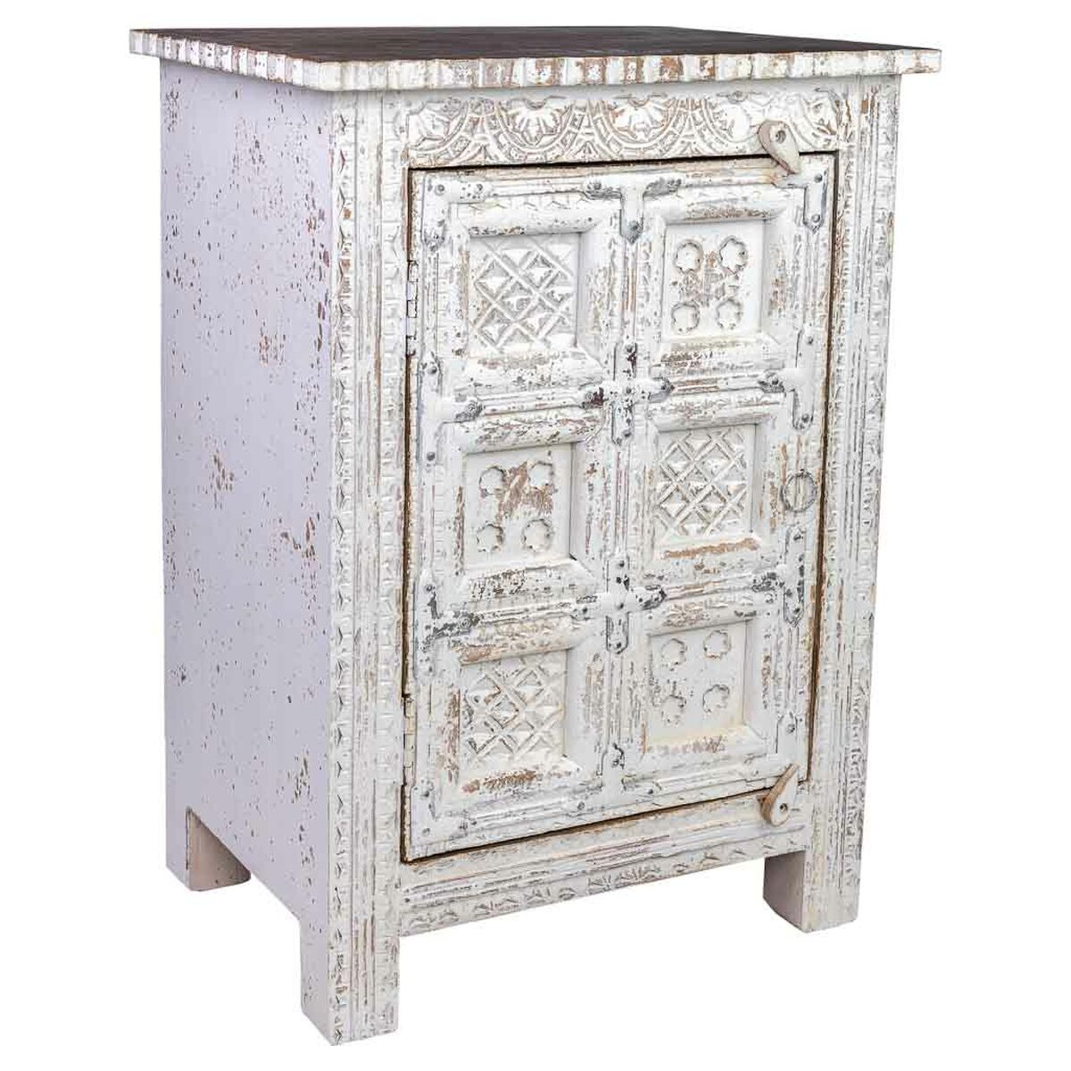 Nattduksbord Alexandra House Living Vit Brun 40 x 53 x 73 cm - 2