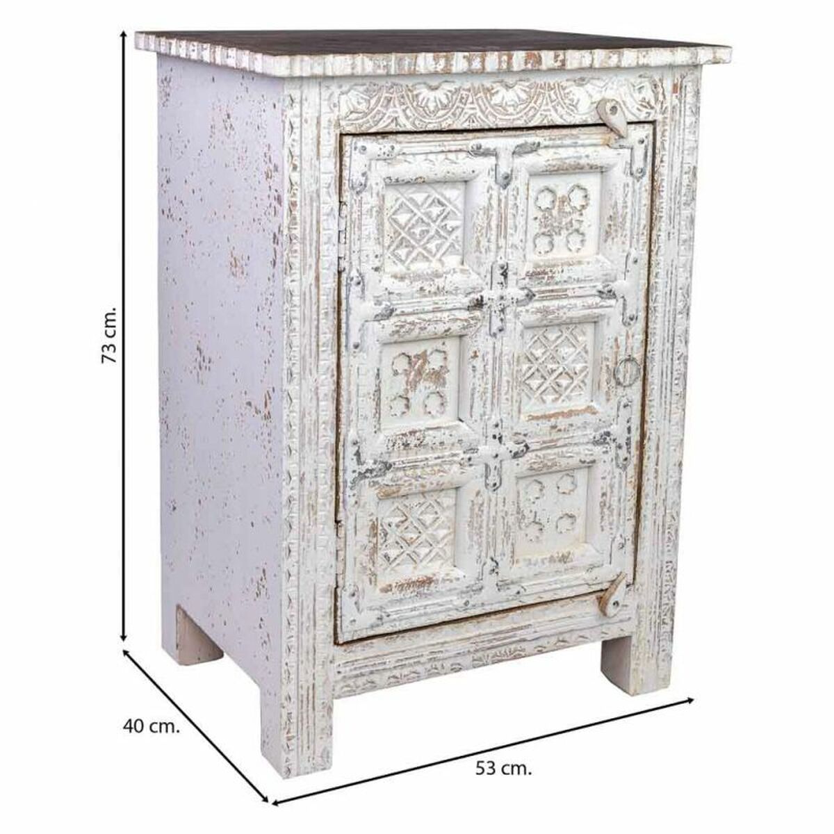 Nattduksbord Alexandra House Living Vit Brun 40 x 53 x 73 cm - 3
