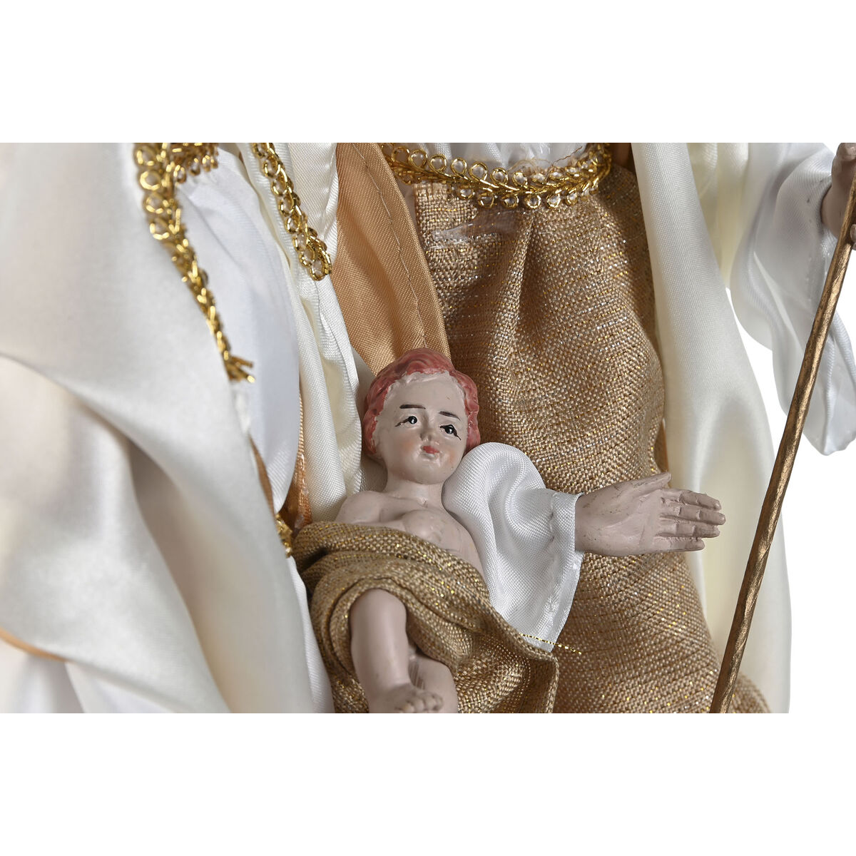 Julkrubba-set Home ESPRIT Vit Gyllene 27 x 24 x 40 cm - 3