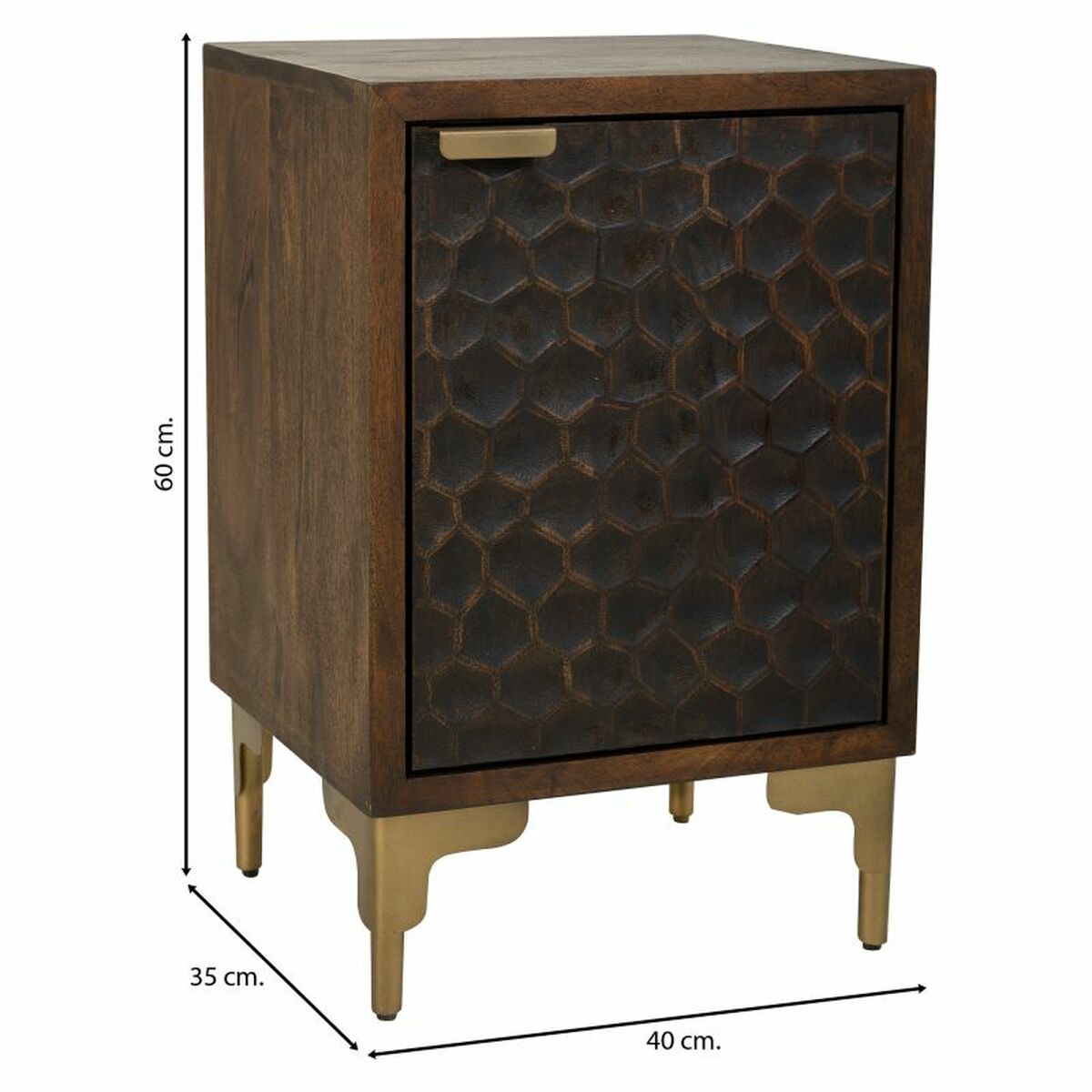 Nattduksbord Alexandra House Living Brun 35 x 60 x 40 cm - 2