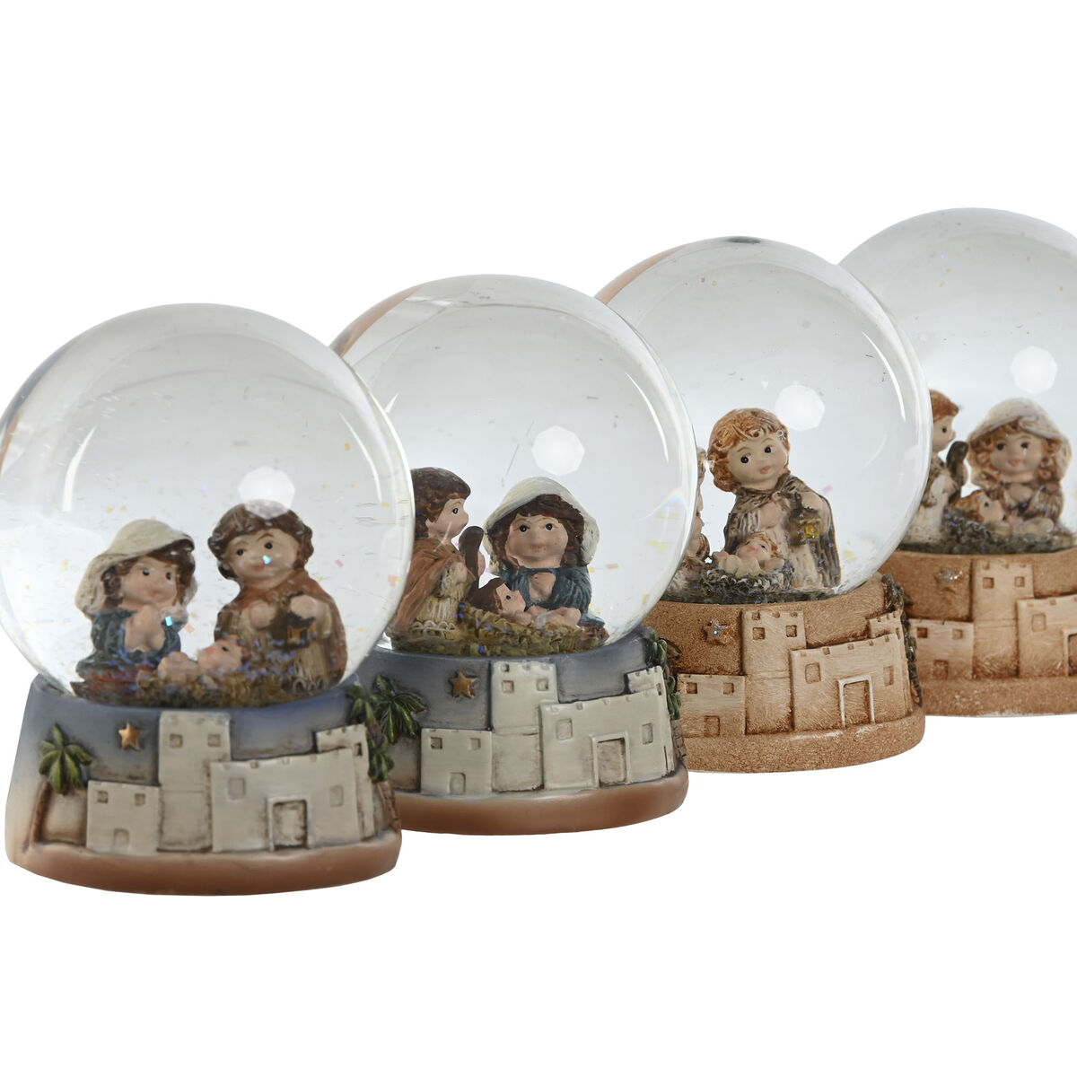 Julkrubba-set Home ESPRIT Multicolour Harts Aluminium Glas 8 x 8 x 10 cm (4 antal) - 2