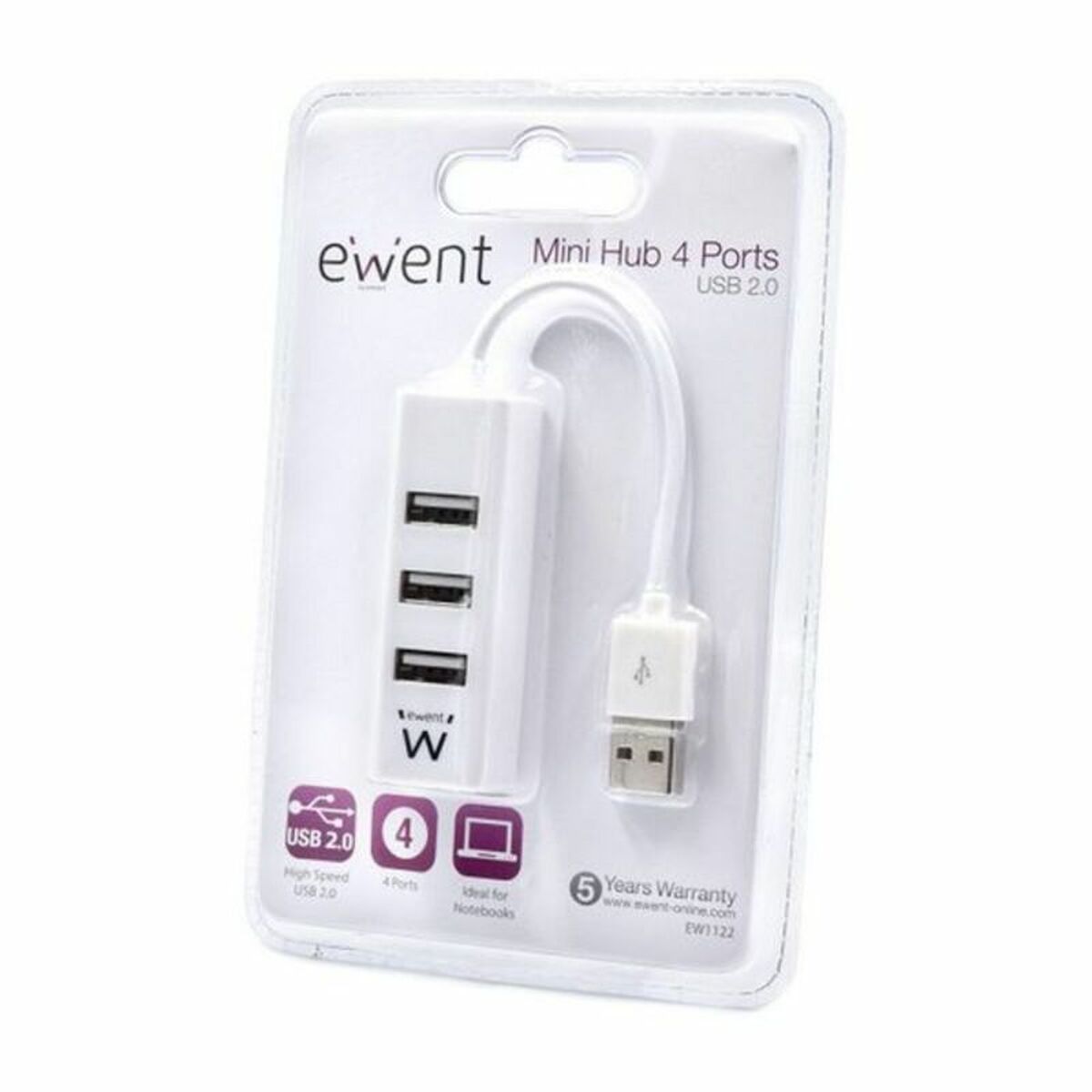 USB-HUB Ewent EW1122 Vit 3600 W - 4