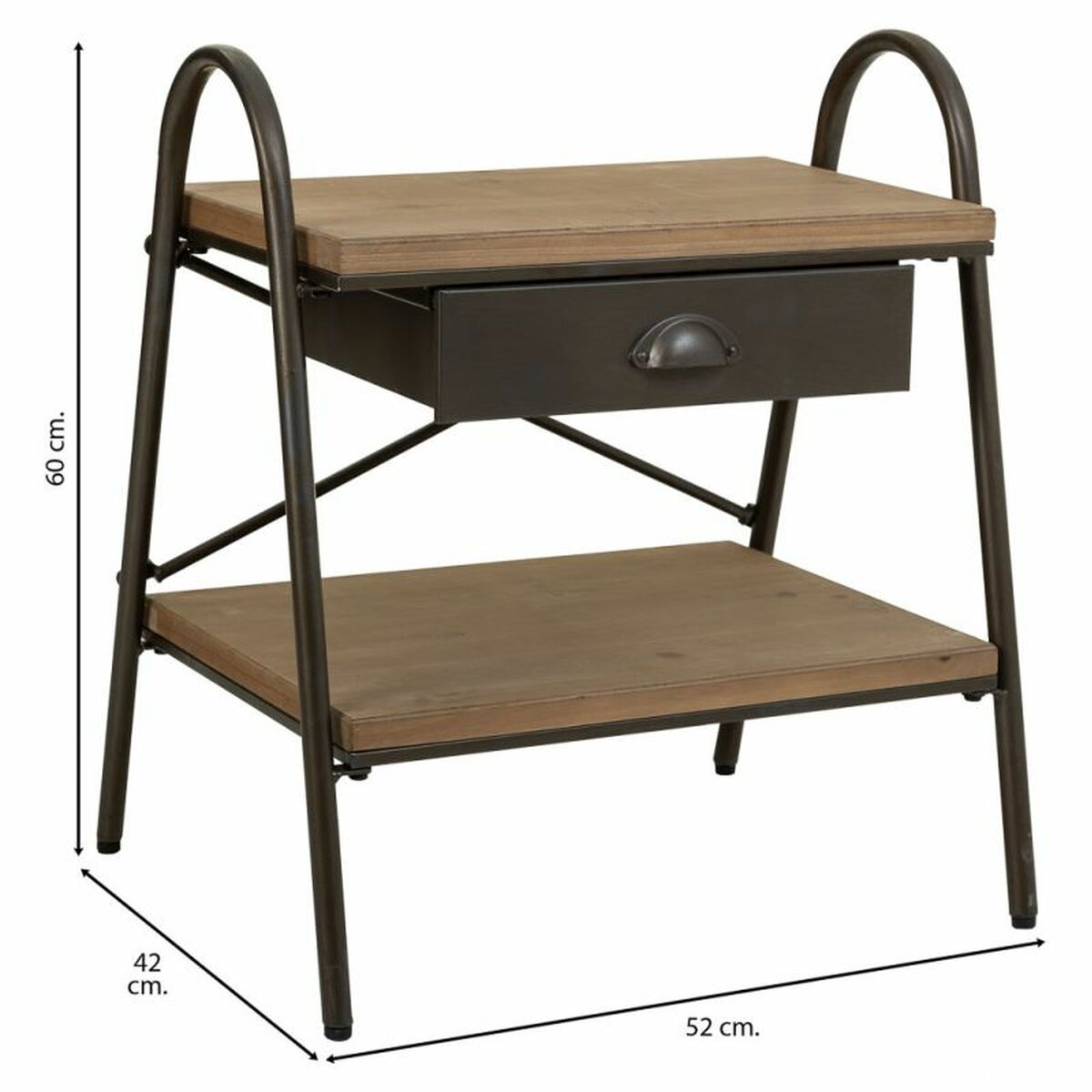 Nattduksbord Alexandra House Living Brun 42 x 60 x 52 cm - 3