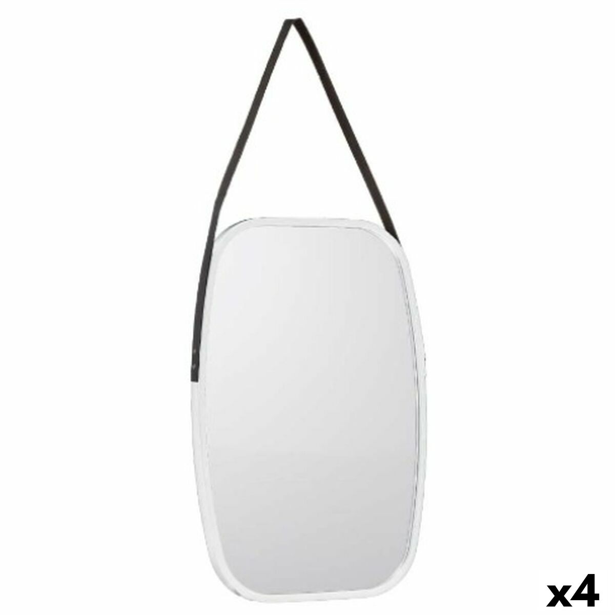 Väggspegel Vit Svart Glas Konstläder 43 x 65 x 3 cm (4 antal)