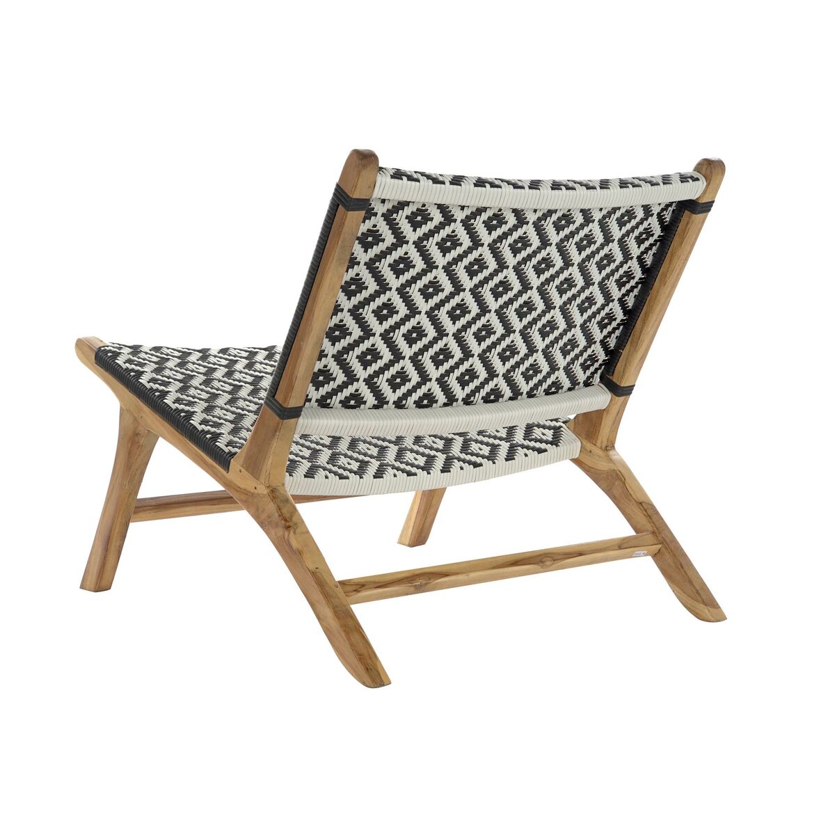 Kerti szék DKD Home Decor Vit Svart Naturell PVC Teak 65 x 80 x 68 cm - 3