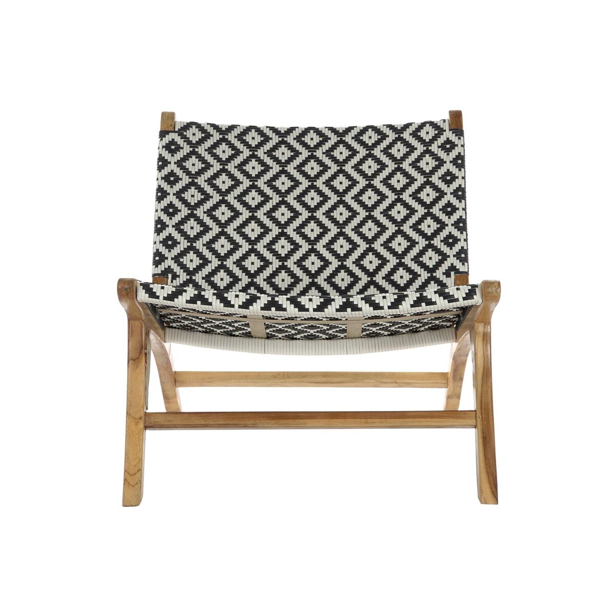 Kerti szék DKD Home Decor Vit Svart Naturell PVC Teak 65 x 80 x 68 cm - 4