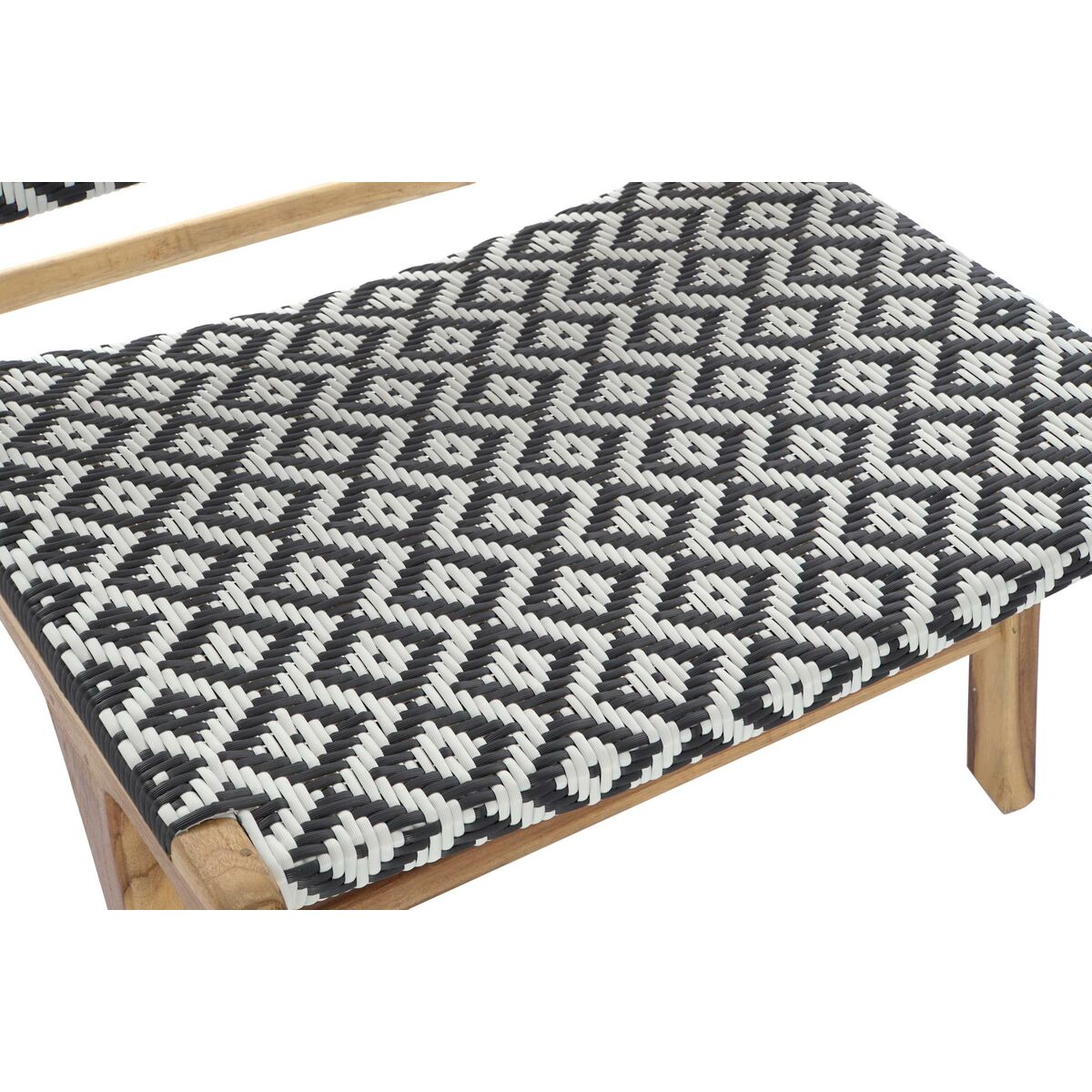 Kerti szék DKD Home Decor Vit Svart Naturell PVC Teak 65 x 80 x 68 cm - 8