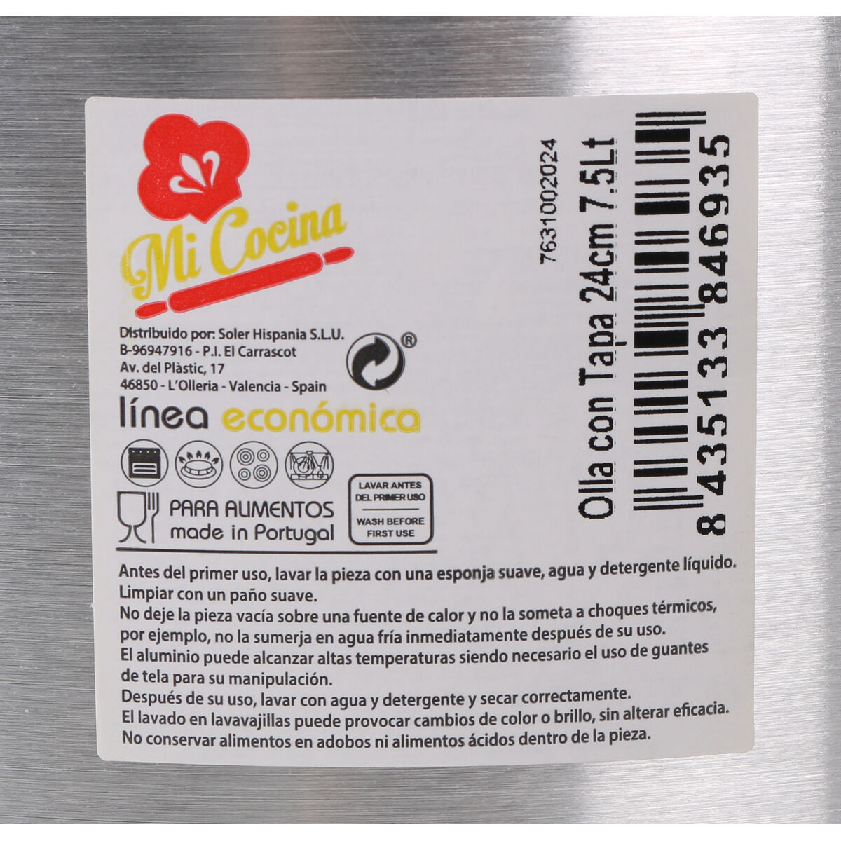 Gryta med lock Aluminium 31,5 x 26 x 21 cm (8 antal) - 4