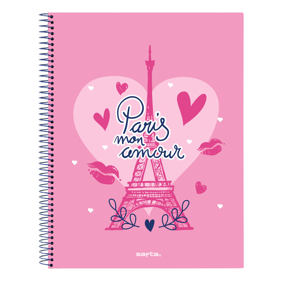 Anteckningsbok Safta Paris Rosa Marinblå A4 120 Blad