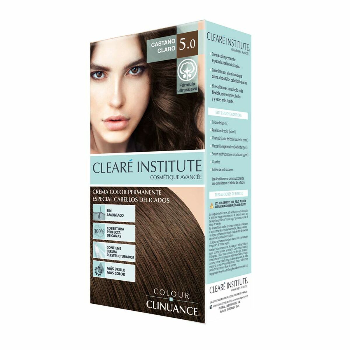 Permanent hårfäg - creme Clearé Institute Colour Clinuance Nº 5.0-castaño claro