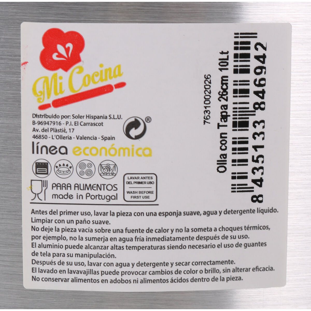 Gryta med lock Aluminium 33 x 28 x 24 cm (4 antal) - 5