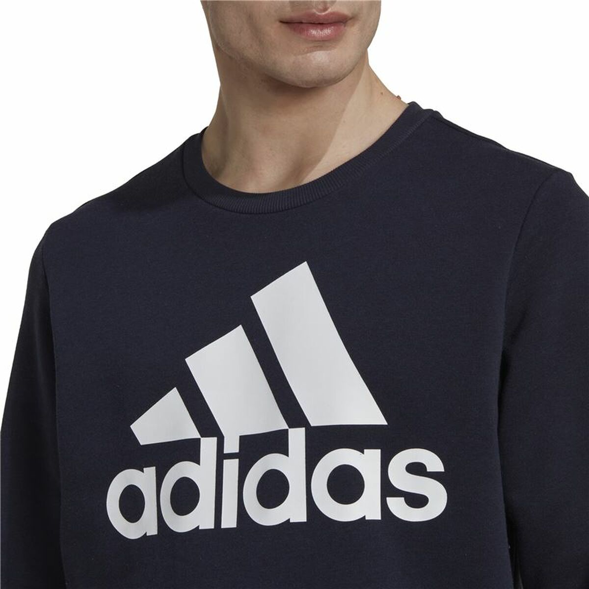 Tröja utan huva Herr Adidas Essentials Big Logo Marinblå Mörkblå - 12