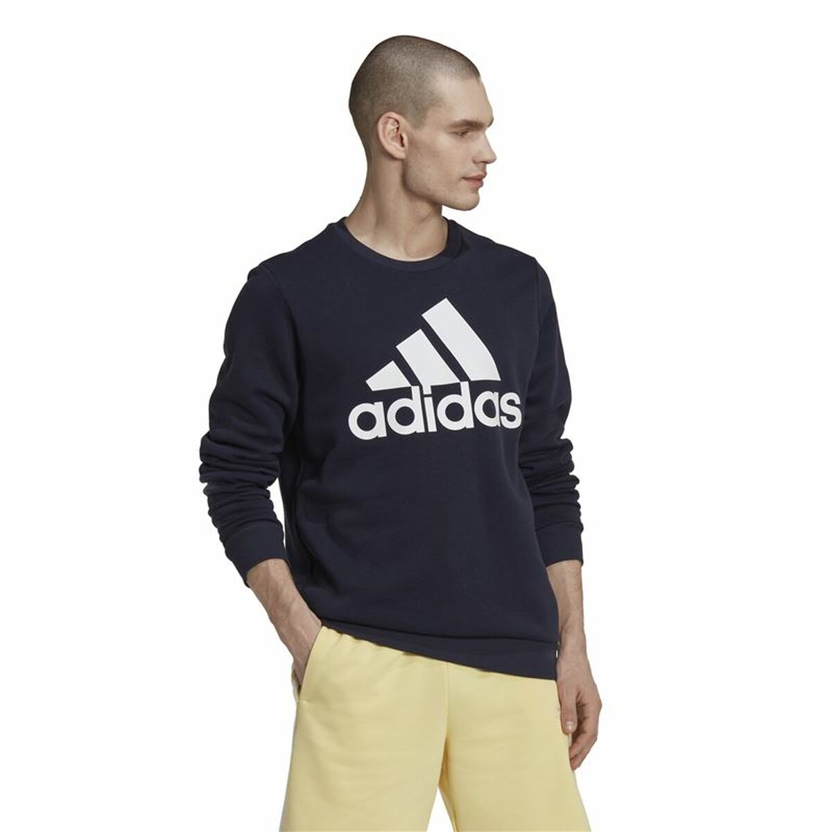 Tröja utan huva Herr Adidas Essentials Big Logo Marinblå Mörkblå - 11