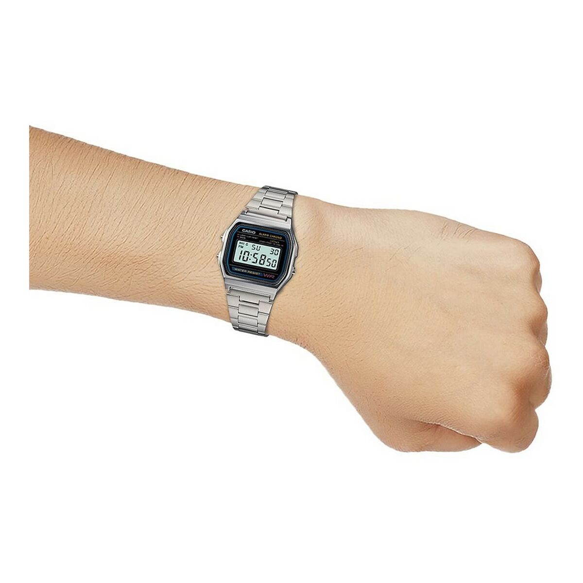 Unisexklocka Casio A158WA-1 Svart Silvrig (Ø 33 mm) - 5