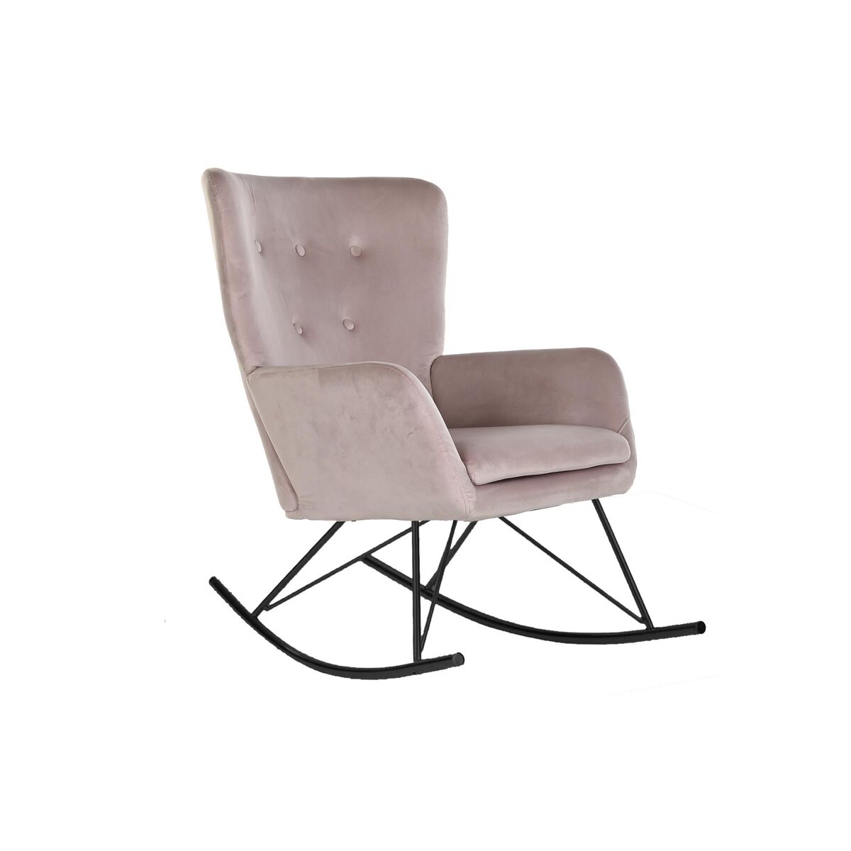 Gungstol Home ESPRIT Svart Rosa Polyester Metall 68 x 90 x 92 cm