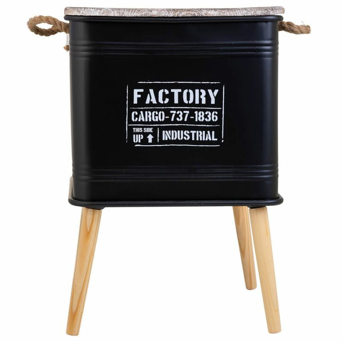 Nattduksbord Alexandra House Living Svart 41 x 41 x 61 cm - 3