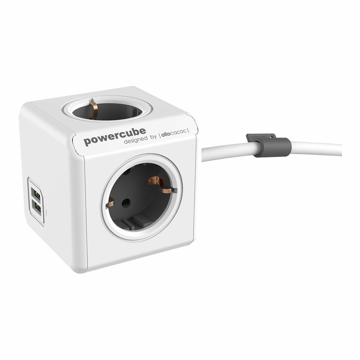 multipluggar i kubform Allocacoc Powercube Extended 1402 USB 250 V 16 A 1,5 m - 3