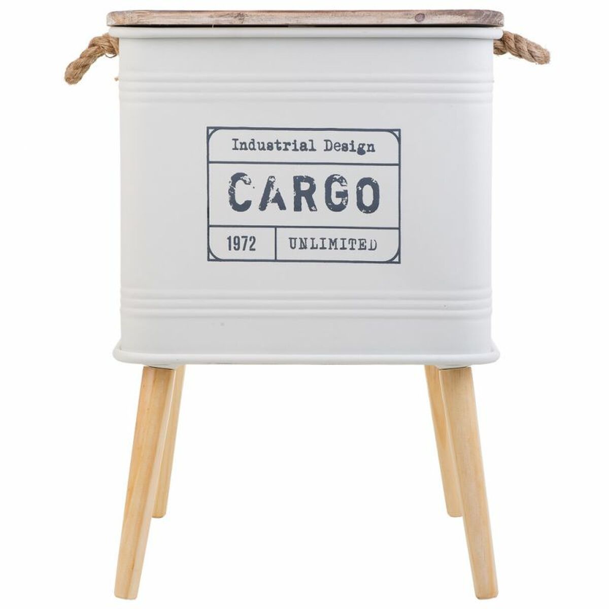 Nattduksbord Alexandra House Living Vit 41 x 41 x 61 cm - 3