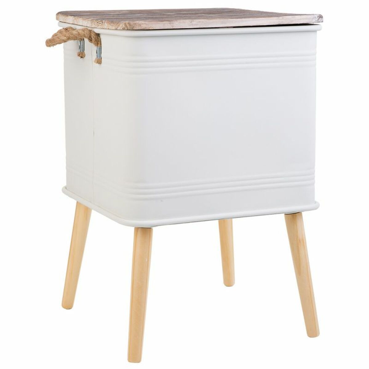 Nattduksbord Alexandra House Living Vit 41 x 41 x 61 cm - 6