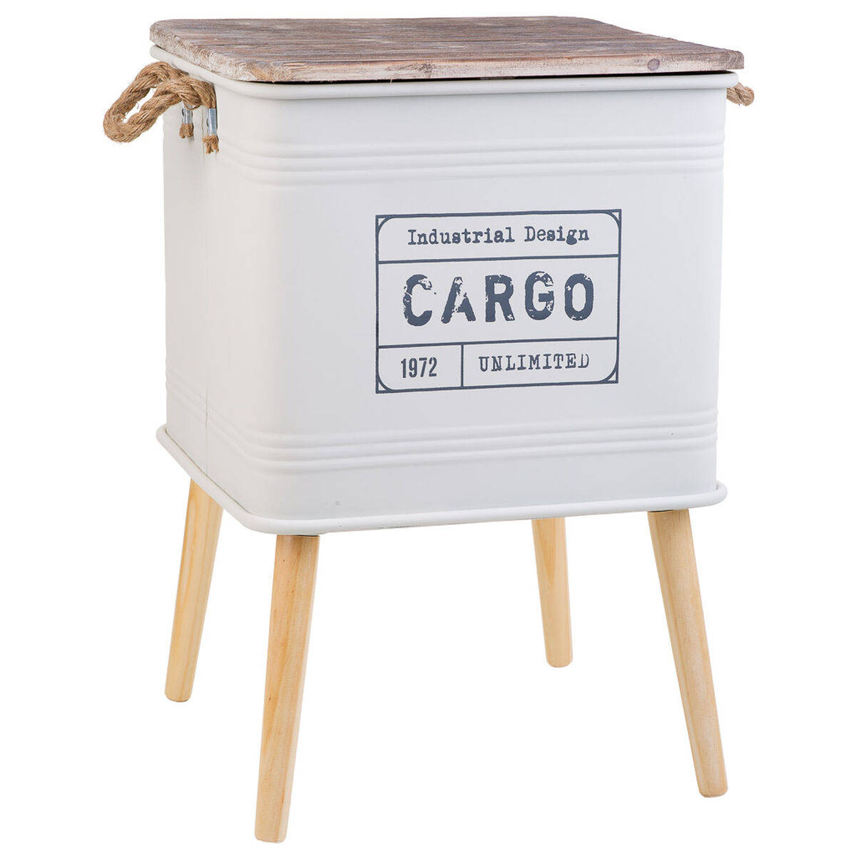 Nattduksbord Alexandra House Living Vit 41 x 41 x 61 cm