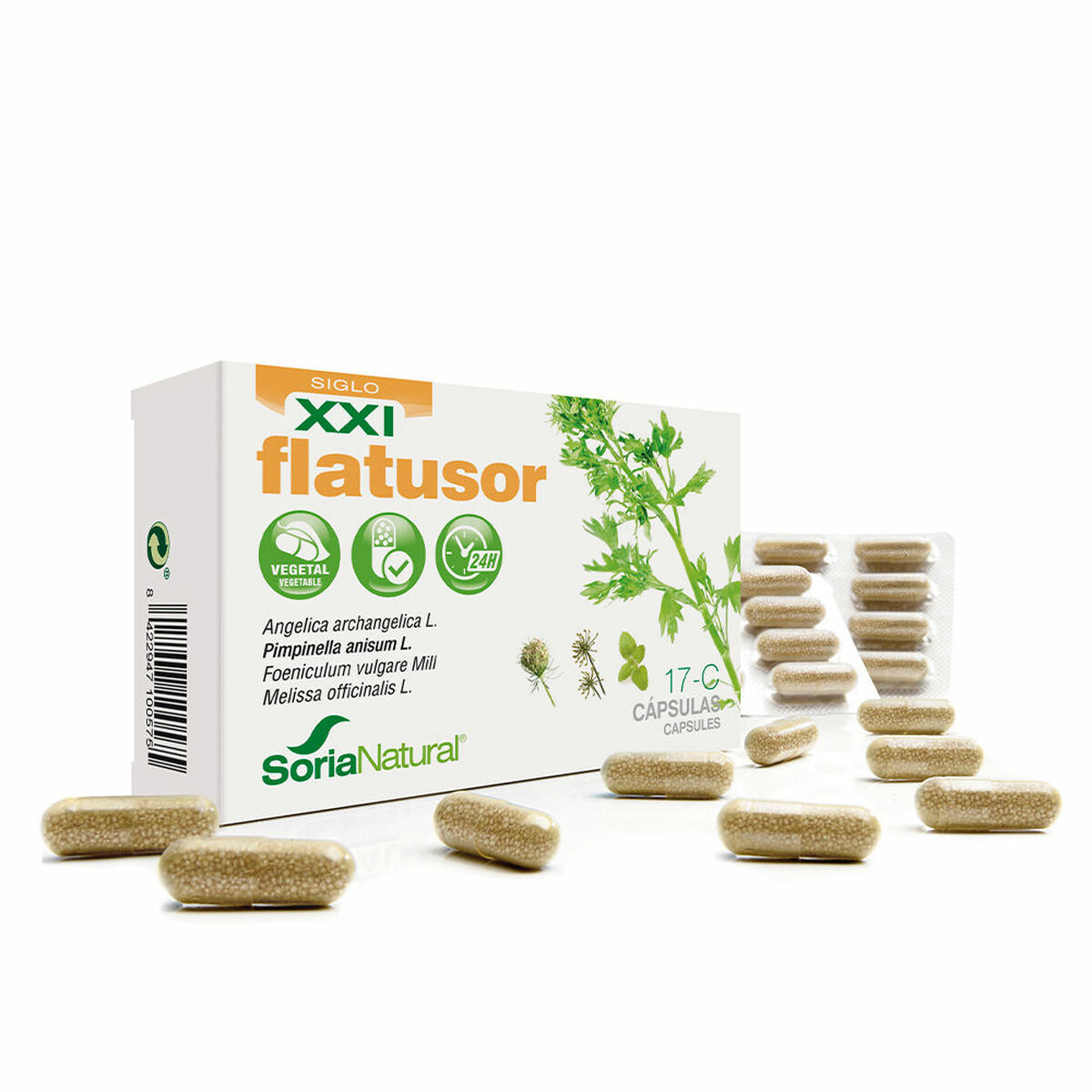 Kosttillskott för matsmältning Soria Natural Flatusor 30 antal - 2