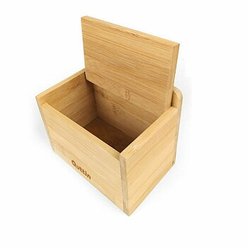 Saltkar med lock Quttin Brun Bambu 14 x 9 x 9,5 cm (12 antal)